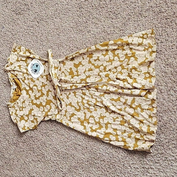 Toad&Co Dresses & Skirts - Toad & Co NWT Faux Wrap Dress Sun Flower Daisy  Organic Cotton Small